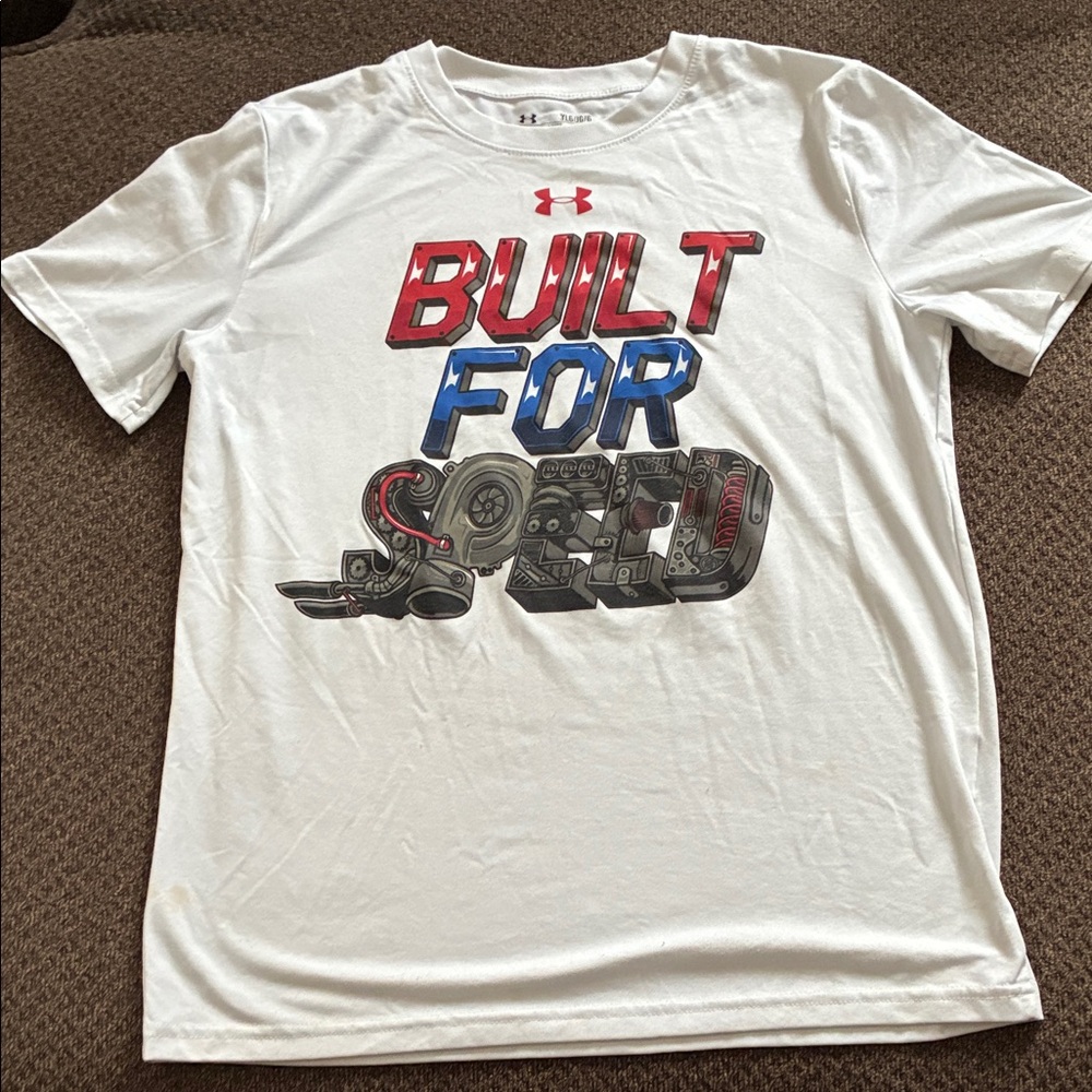 Under Armour "Built for Speed" Graphic HeatGear Tee Shirt Youth L (Loose Fit)
